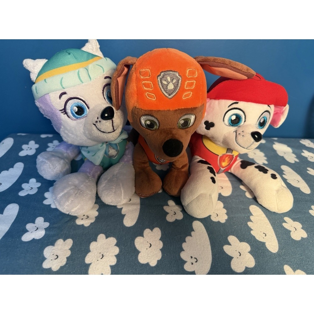 Paw Patrol Plush Lot Everest Zuma Marshall Nickelodeon Stuffed Animals EUC